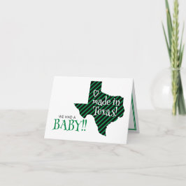 Grön/Svart Randig Tillverkad i Texas Foto Baby Meddelande