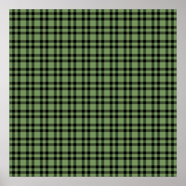 Grön svart rutig mönster poster (Framsidan)