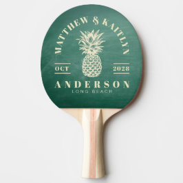 Grön svart tavla Tropisk Ananas Bröllop Pingisracket