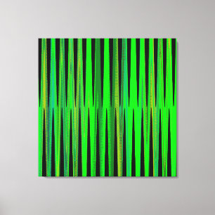 Grön svart våg med modern geometrisk Abstrakt Canvastryck