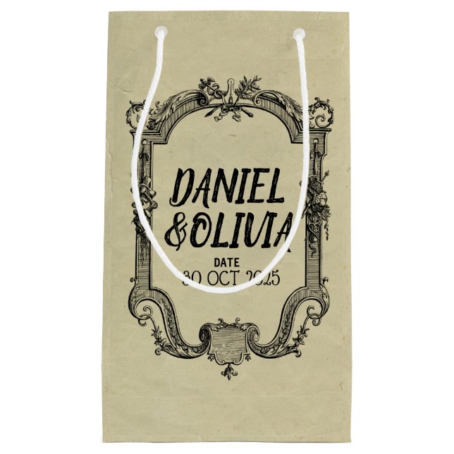 Grön Svart Vintage Klassisk Bröllop (Framsidan)