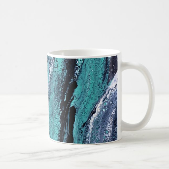 Grön Svart Virvel Kaffemugg (Höger)