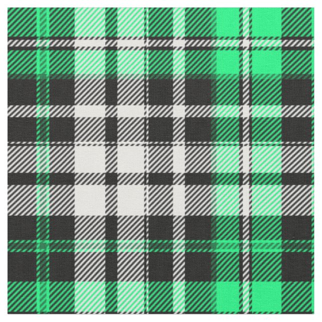 Grön svart vit rutig Tartan mönsterdesign  Tyg (Närbild)