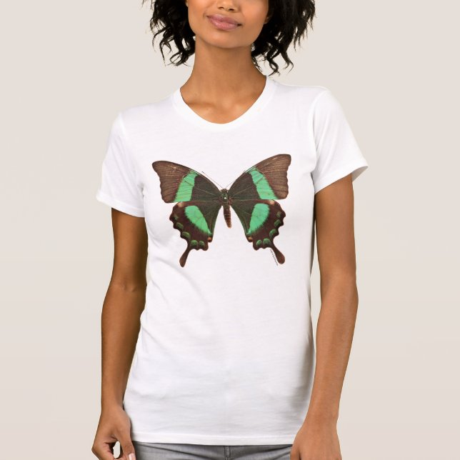 Grön Swallowtail fjäril T Shirt (Framsida)