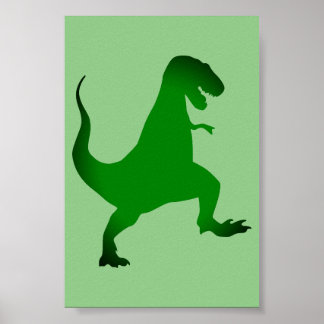 Grön T-Rex Dinosaurieaffisch Poster