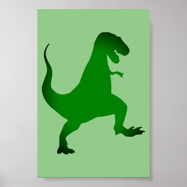Grön T-Rex Dinosaurieaffisch Poster (Framsidan)