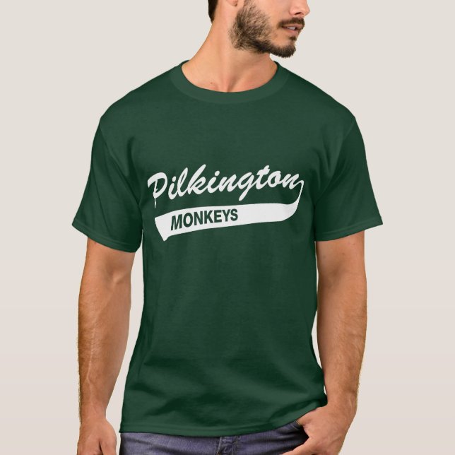 Grön T-tröja för Karl Pilkington apor T-shirt (Framsida)
