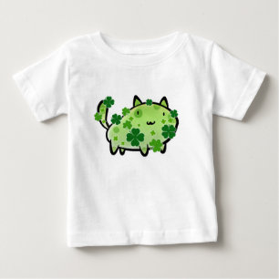 Grön T-tröja för klöverkattspädbarn T Shirt