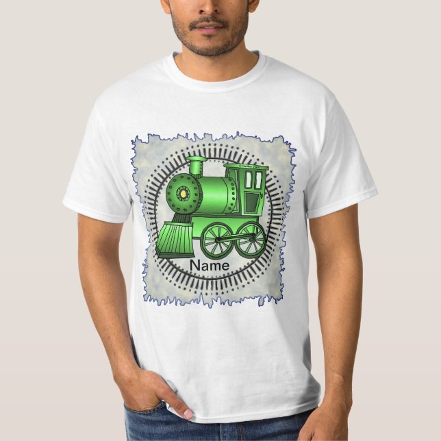 Grön Tåg  T Shirt (Framsida)