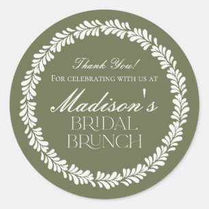 Grön Talavera-platta Spansk Fiesta Bröllopsbrunch Runt Klistermärke