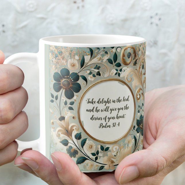 Grön Tan Ram Anpassningsbar Vers Kaffemugg (Skapare uppladdad)