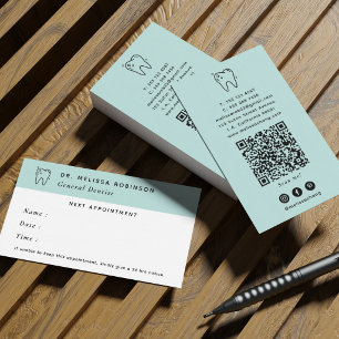Grön Tandläkare Tand Logo Sociala Medier och QR-ko Visitkort