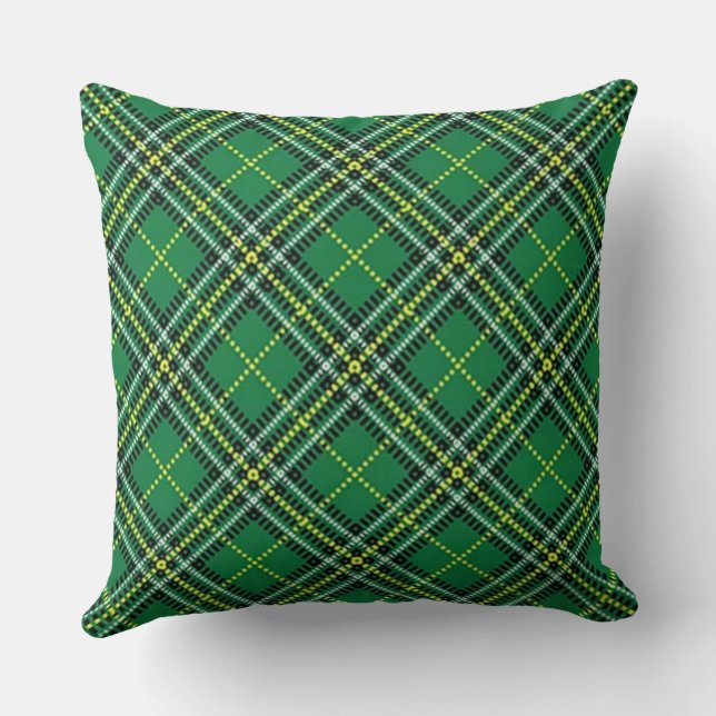 Grön Tartan Kudde (Baksida)