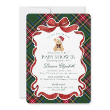 Grön Tartan Rutig Jul Björn Bebis Dusch