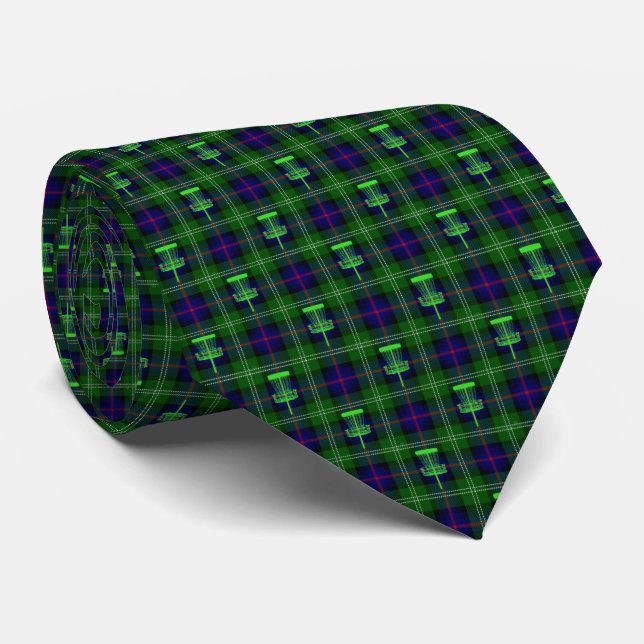 Grön Tartan Slips (Rullad)