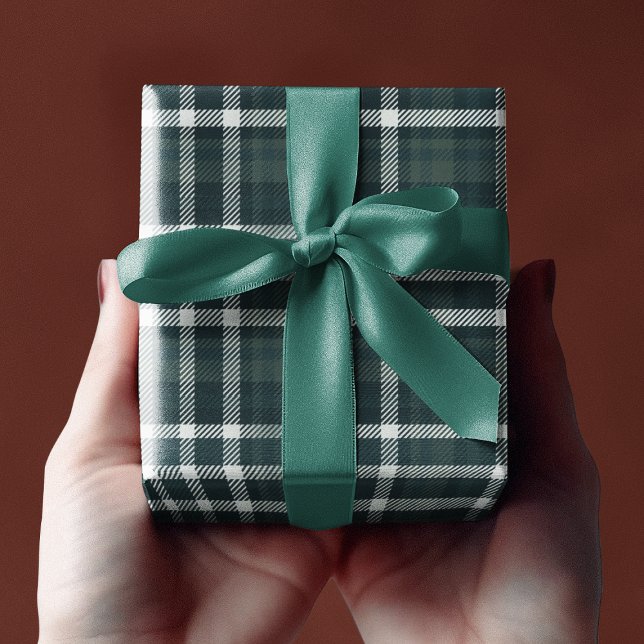 Grön tartanrutig klassisk traditionell mönster presentpapper (Green Tartan Plaid Classic Traditional Pattern Wrapping Paper
)