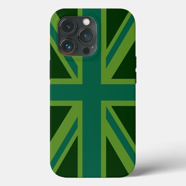 Grön Teal Union Jack brittisk flaggbakgrund (Baksida )