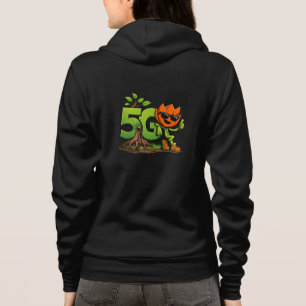 Grön Tech Maskot Dragkedja Hoodie T Shirt