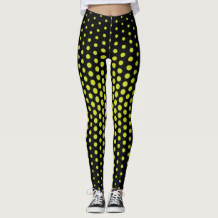 Grön Techno Prick Svart Bakgrund Leggings