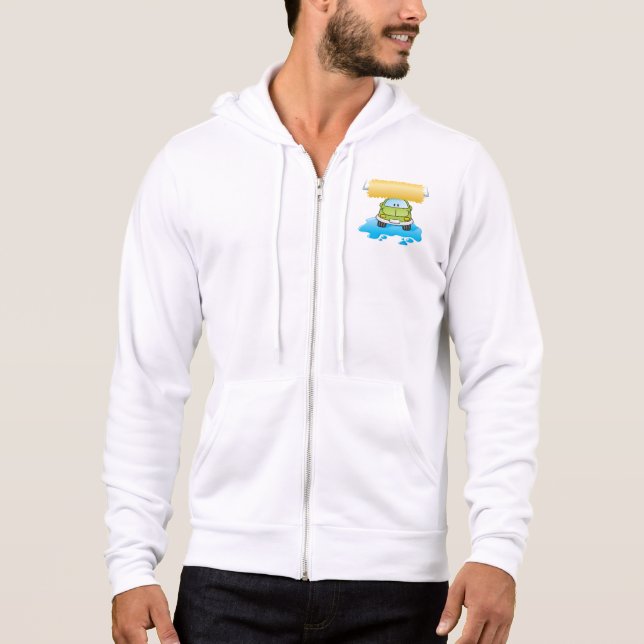Grön Tecknad Bil Tvätt Glad Liten Bil T Shirt (Framsida)