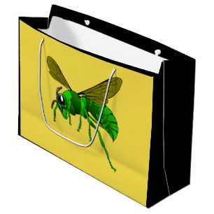 Grön tecknad och bi för limefruktbålgetingwasp