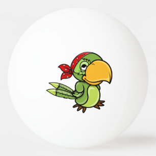 Grön tecknadpiratpapegoja pingisboll