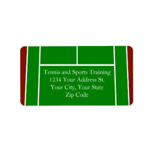 Grön tennisbanadesign adressetikett