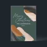 Grön terrakotta modern minimalist akvarell julkort<br><div class="desc">Budget grön terrakotta abstrakt akvarell modernt manus icke-foto julkort. Modernt trendig grön,  beige och terrakotta färgskala design.</div>