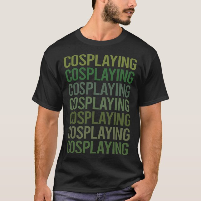 Grön text Cosplaya Cosplay Cosplayer T Shirt (Framsida)