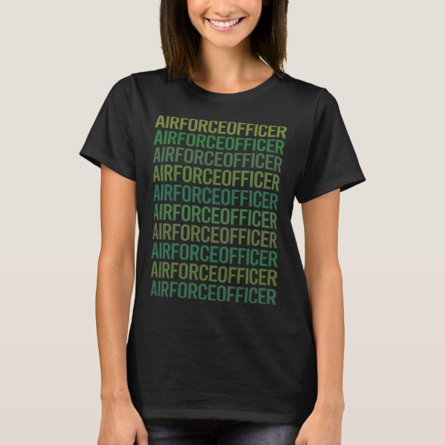 Grön text - Flygvapenofficer T Shirt (Framsida)