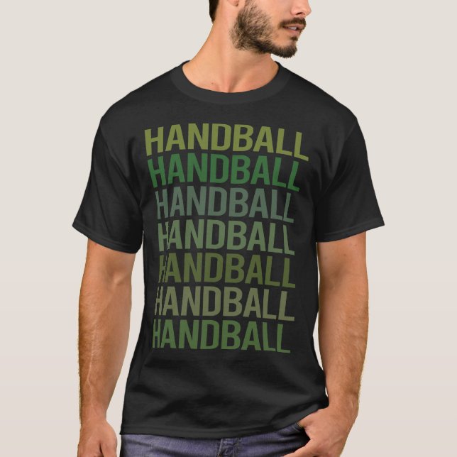 Grön Text Handboll T Shirt (Framsida)