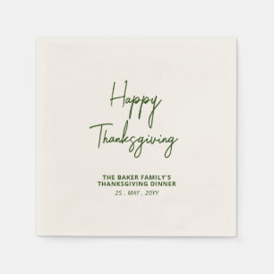 Grön text Lycklig Thanksgiving-fest Pappersservett