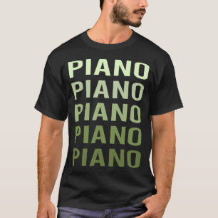 Grön text piano pianist t shirt