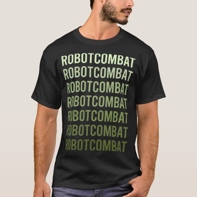 Grön Text Robot Stridsrobotar T Shirt (Framsida)