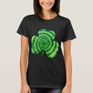 Grön Tie Dye Shamrock Irländsk Hippie St Patricks T Shirt
