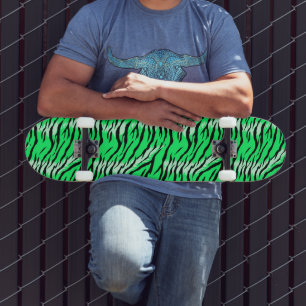 Grön Tiger Djurhudsmönsterdesign Mini Skateboard Bräda 18,5 Cm