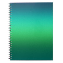 Grön till Teal Gradient Spiral Anteckningsbok Mode