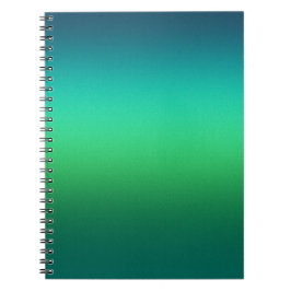 Grön till Teal Gradient Spiral Anteckningsbok Mode