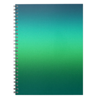 Grön till Teal Gradient Spiral Anteckningsbok Mode