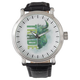 Grön tjur | Trade Design Armbandsur