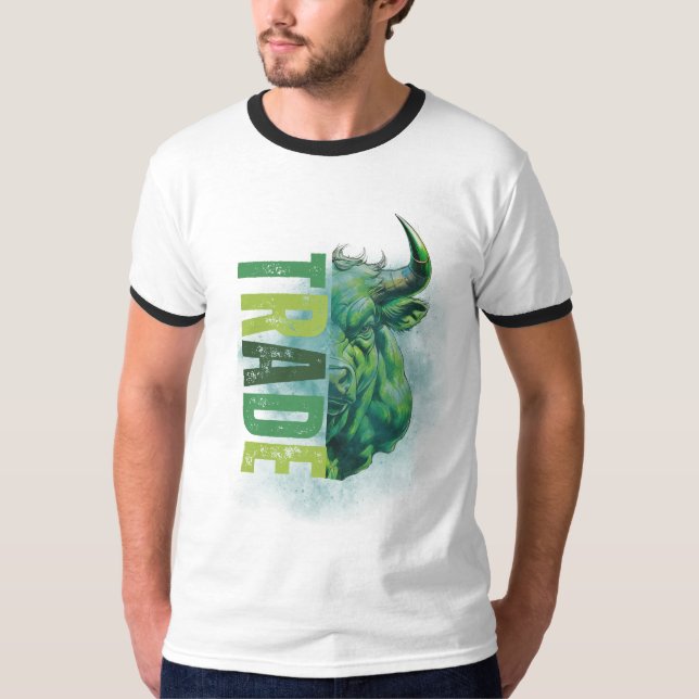 Grön tjur | Trade Design T Shirt (Framsida)