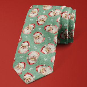 Grön Tomte Jul Snöflinga Högtid Slips