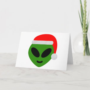 grön tomte utomjording emoji helgkort