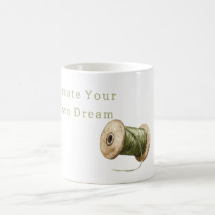 Grön tråd Skapa din egen dröm Kaffemugg