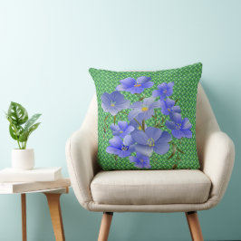 Grön Trädgård Blå Liljor Modern Chic Kuddcover Kudde