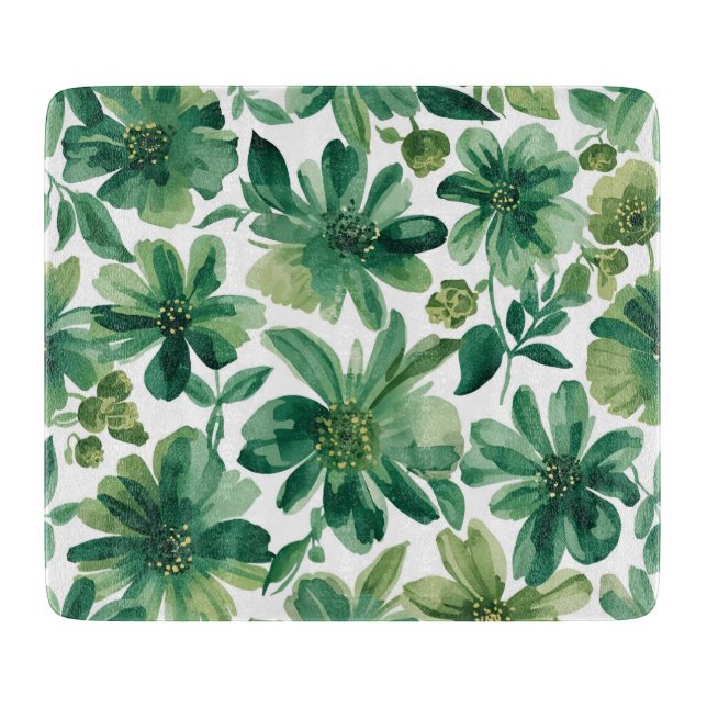 Grön Trädgård Blommig Botanisk Akvarellmålning (Framsidan)