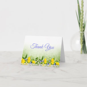 Grön trädgård Farm Market Gul Lila Blommig Tack Kort
