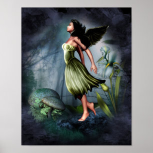 Grön trädgårds- ängel poster