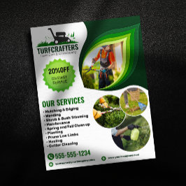 Grön Trädgårdsskötsel & Landskapsarkitektur Gräskl Reklamblad