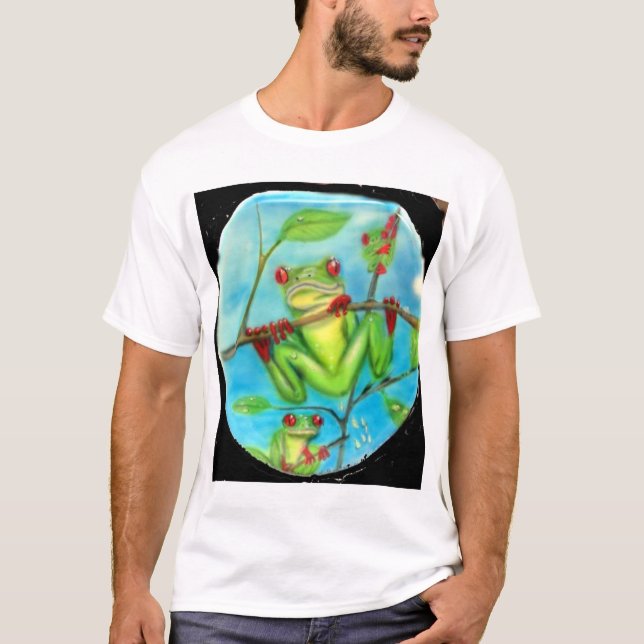 Grön trädgroda för regnskog t-shirt (Framsida)